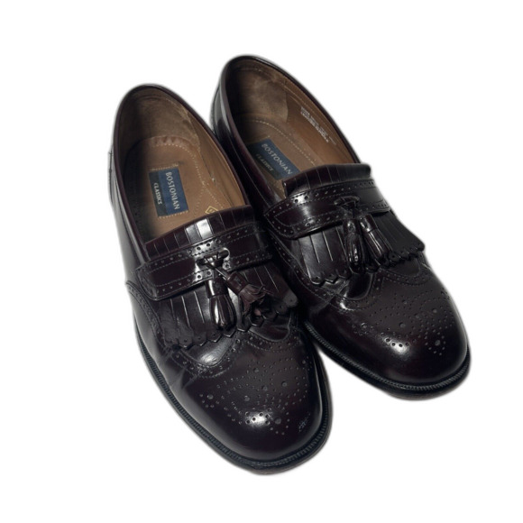 Bostonian Classics Mens Dress Shoes Burgundy Leather Tassel Loafers Size 10 1/2 - Picture 1 of 4